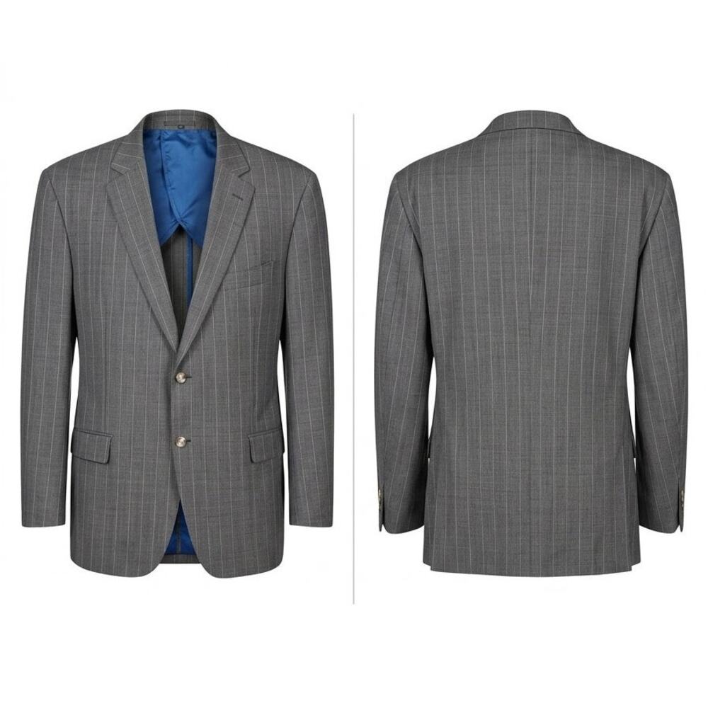 Suitsupply Wool Vitale Barberis Canonico Gray Plaid Suit Jacket Men Size 48